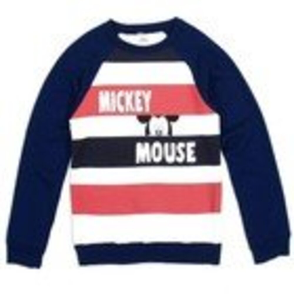 Disney Mickey Mouse Toddler Sweatshirt 2T 4T Red White Blue Striped Kids Pullove